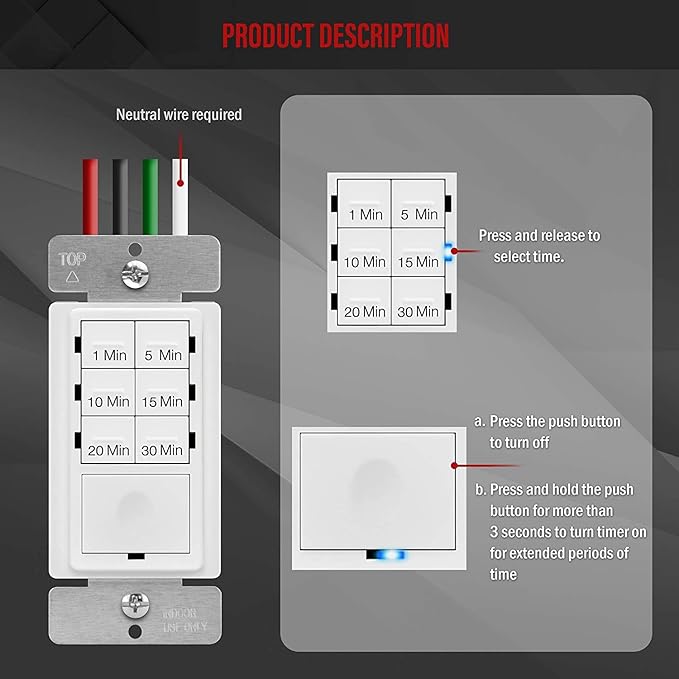 Broan-NuTone PowerHeat Bathroom Exhaust Fan, Heater, Light and Enerlites Countdown Timer Switch Bundle