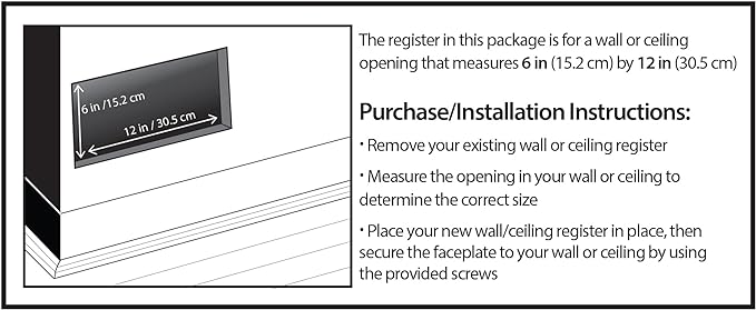 Decor Grates ST612W Scroll Design Wall/Ceiling Register, 6x12 Inches, Textured Black