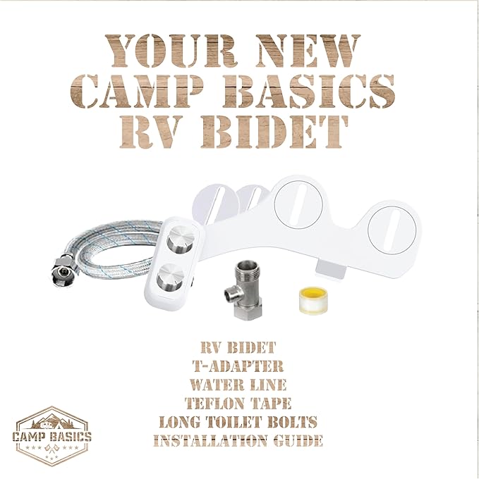 RV Bidet for RV & Camper Trailers, Easy Installation | Fits most RV and camper trailer toilets with self-cleaning nozzles, adjustable spray, and non-electric operation