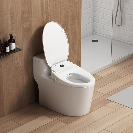 XCQQ Electric Heated Bidet Toilet Seat with Remote, Elongated, S80L | Instant Warm Water, Heated Seat, Warm Air Drying, Slow Close Lid, LED Display, Nightlight