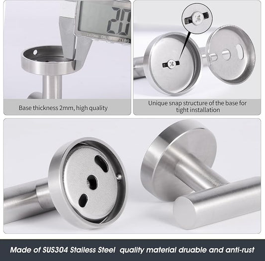 18 Piece Brushed Nickel Bathroom Hardware Set, Towel bar Set for Bathroom | 24 inch Silver Towel bar, Bathroom Towel Rack, Towel Ring, Toilet Paper Holder, Towel Hook, Bathroom Accessories Set