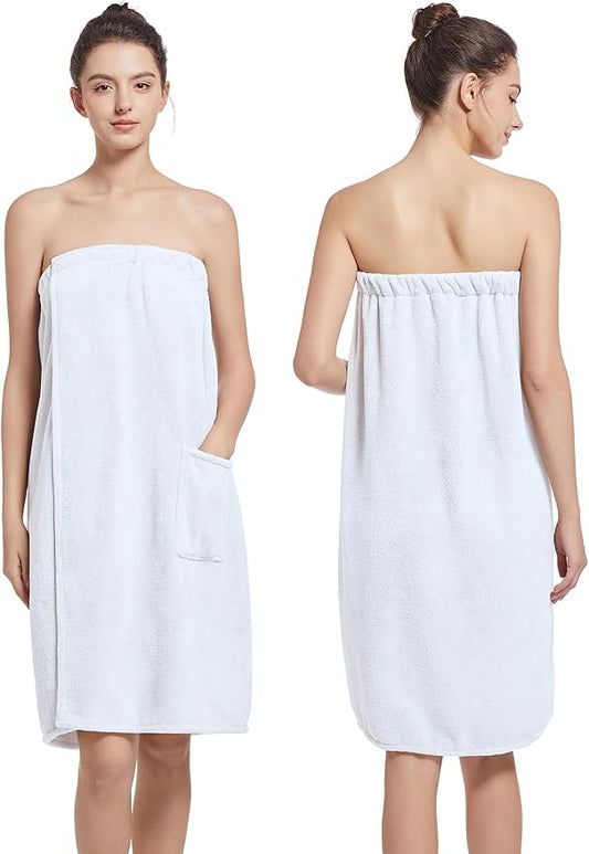 Women'S Soft Wrap Towel Full Length,Bath Robe After Shower Female Plush Long,Spa Bathrobes Lightweight With Pockets