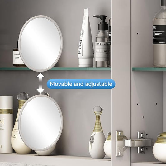 Sunrosa Aluminum Bathroom Medicine Cabinet with Mirror Door, 36"×27.5" Bathroom Mirror Cabinet,Wall-mountable and Recessed-in Mirror Cabinet, 2 Door Medicine Cabinet Organizer with Mirror