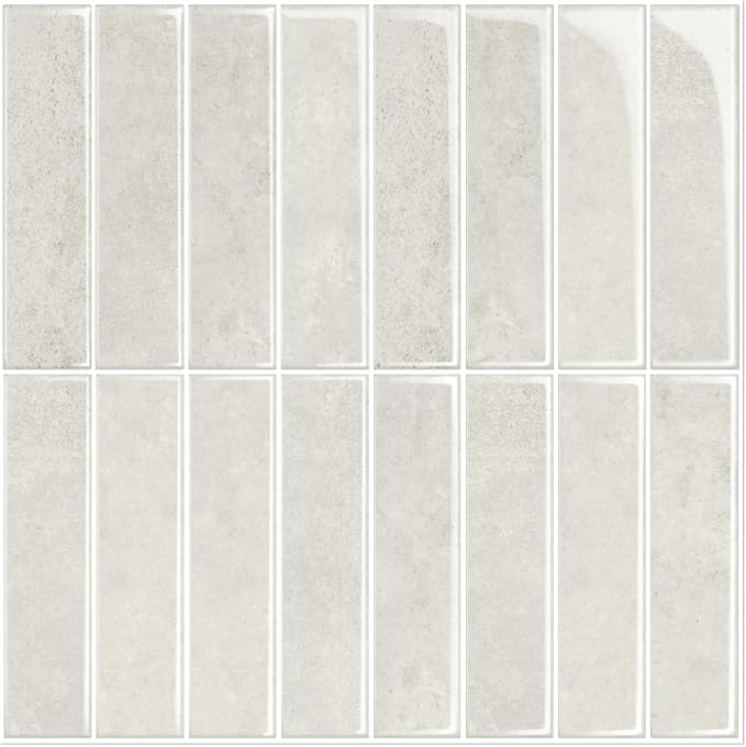 MORCART 10PCS 11.8"x11.8" Peel and Stick Backsplash, Gray-Apricot | 3D Adhesive Waterproof Wall Tiles for Kitchen, Bathroom, Living Room, Laundry Room, Subway Tiles