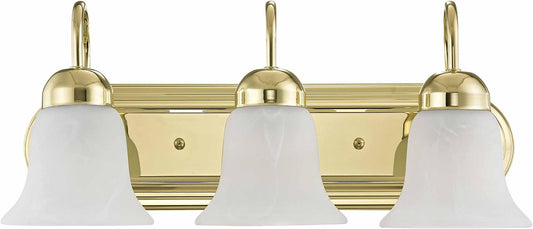 Livex Lighting 1073-02 Riviera 3-Light Bath Light, Polished Brass, 18 x 8 x 8