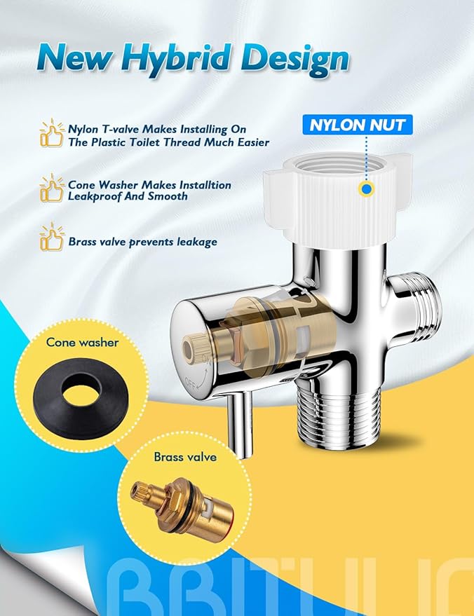 Bidet Sprayer for Toilet, Adjustable Pressure, Polished Chrome | Leak-Free Hose, Tank or Wall Mount, Feminine Wash, Cloth Diaper Rinse, Stainless Steel Body, Nozzle, Soft Silicone Nozzle