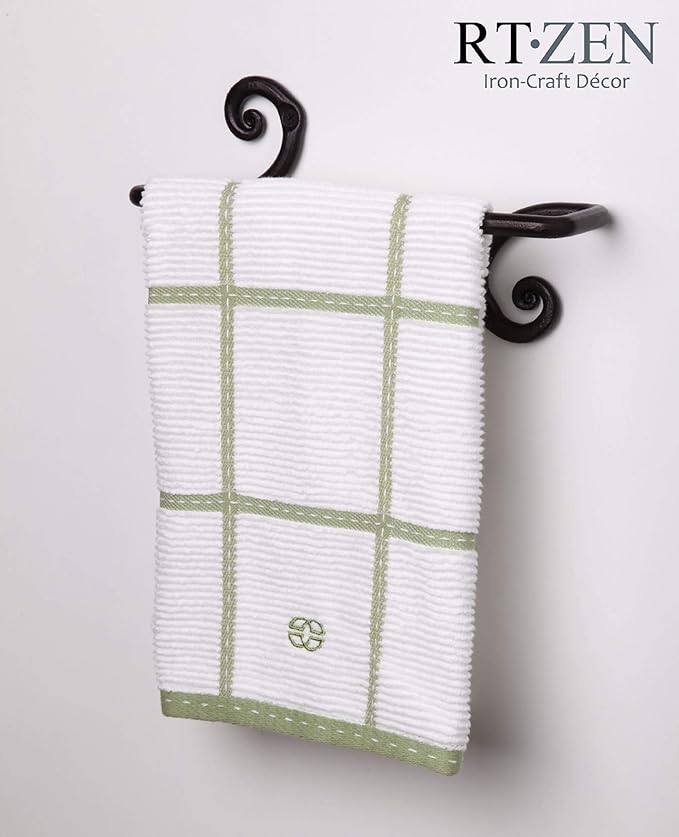 Matte Black Hand Towel Holder for Your Bathroom, Fits 10" Towels | Handcrafted Farmhouse Wrought Iron Metal, Kitchen Bar, Wall Mounted Rack, Small Hand Cloth Bar Hanger for Home or Office