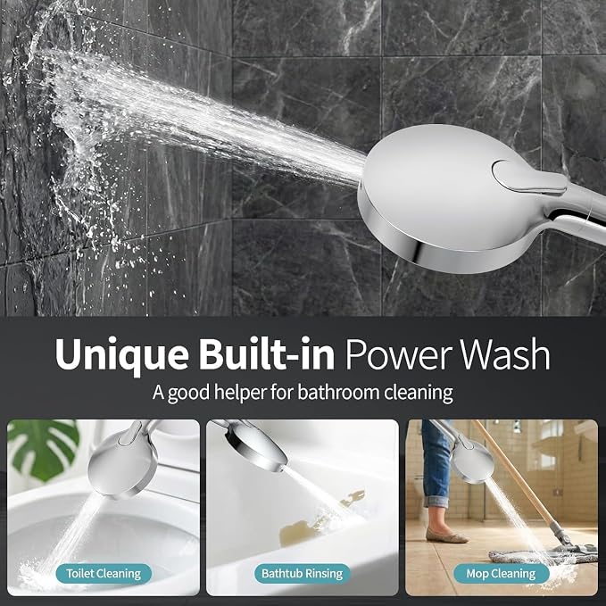 12 Inch Wide Rain Shower Head with Filtered Handheld Combo, High Pressure Rainfall Shower Head, 9 Spray Modes Handheld with 9-Inch Extension Arm, Comes with Filter Removes Chlorine (Chrome)