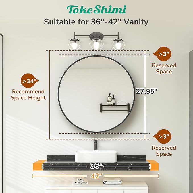 28 Inch Round Medicine Cabinet for Bathroom with Mirror Surface Mount Only Black Metal Framed Mirrored Bathroom Cabinet Large Modern Farmhouse Circle Wall Mounted Vanity Mirror with Storage