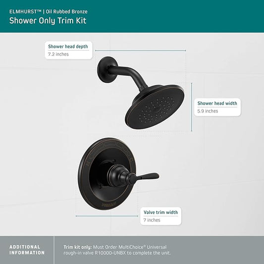 Peerless PTT14265-OB Elmhurst Trim kit Shower Only, Without Tub Spout, Oil-Rubbed Bronze