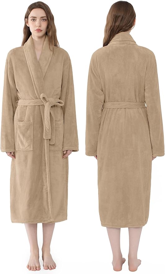 Soft Robe For Women,Warm Plush Bath Robes Female,Spa Towel After Shower Lightweight Long Bathrobe
