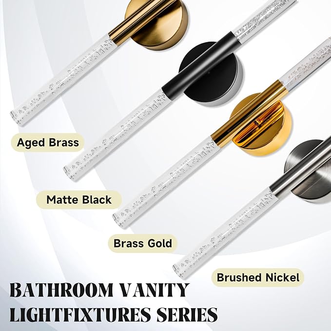 LED Bathroom Vanity Lights,24 inch Bathroom Light Fixtures Over Mirror,3000K Natural Warm Light, ETL&UL Listed, Modern Wall Sconce for Bedroom,Living Room,Hallway,Black