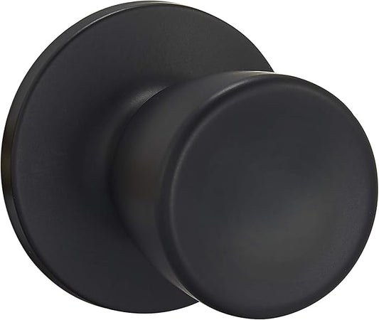 Amazon Basics Tulip Door Knob, Passage, Easy Installation, Matte Black