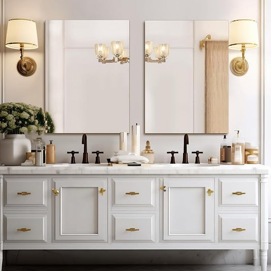 Mirrorons Bathroom Mirror 28"×36", Modern Bathroom Vanity Mirror, Frameless Mirror with Polished Edge for Bedroom, Living Room, Entryway, Shatterproof (Horizontal/Vertical)