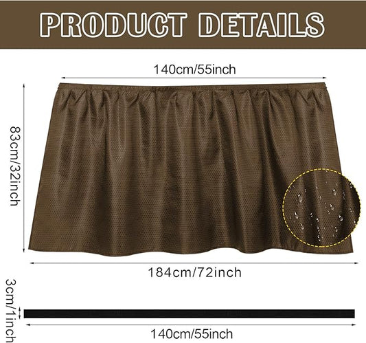 Sink Skirt Bathroom Self Adhesive Under Sink Curtain Cover | Sink Skirt,Sink Cover,Waterproof Fabric, Self Stick Adhesive,Under Sink Curtain Skirt, 55 x 32 Inch,Adds Bathroom Storage