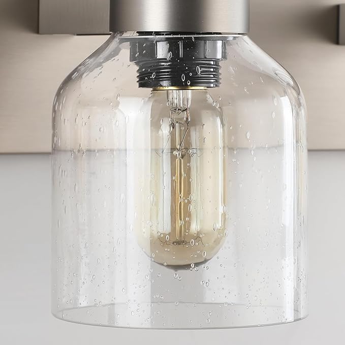 PRESDE 2 Lights Bathroom Vanity Fixtures Over Mirror Brushed Nickel Bathroom Light Fixture with Bubble Glass Globes