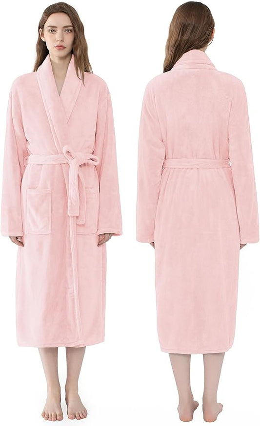 Soft Robe For Women,Warm Plush Bath Robes Female,Spa Towel After Shower Lightweight Long Bathrobe