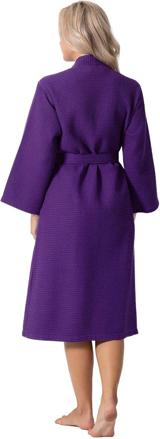 Waffle Knit Lightweight Kimono Spa & Bath Robes for Women - Quick Dry - Soft