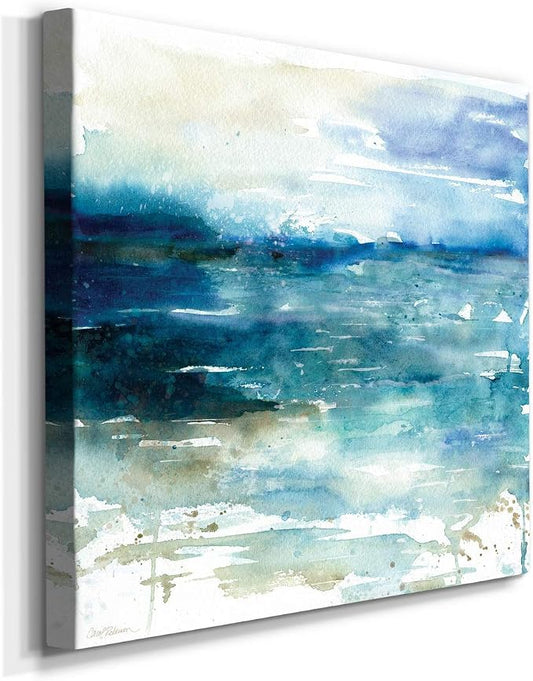 Renditions Gallery Ocean Break Wall Art, Premium Gallery Wrapped Canvas Decor, Ready to Hang, 16 in H x 16 in W, Made in America Print