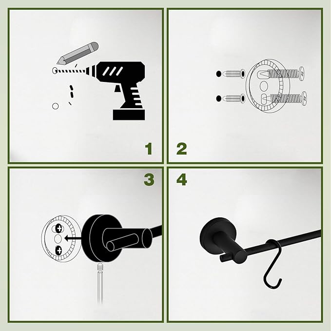 22 Inch Bathroom Towel Rack with 5 Hooks for Hanging Items Wall Mounted Hangers for Kitchen Bathroom and Bedroom Wall (Brushed Gold) YIGUANXIN