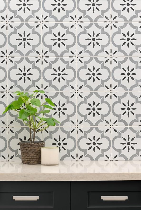 MSI Azila Sample Encaustic Matte Porcelain Wall and Floor Tile for Bathroom, Kitchen Backsplash, and Countertop