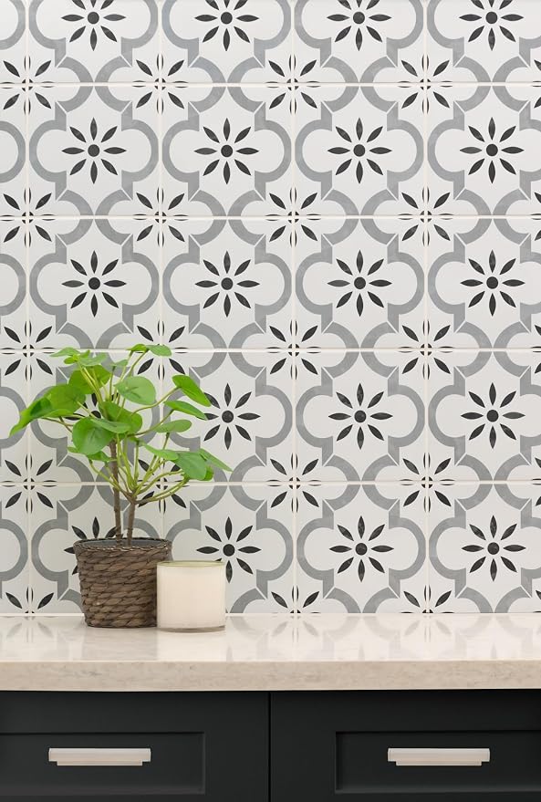 MSI Azila Sample Encaustic Matte Porcelain Wall and Floor Tile for Bathroom, Kitchen Backsplash, and Countertop