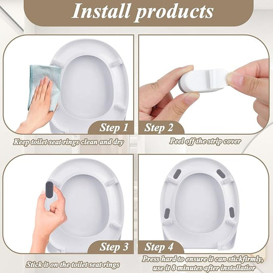 Universal Toilet Seat Bumpers, Suitable for Bidet Kits, 4 Pack Toilet Seat Spacers, Compatible with Most Toilet Models, Equipped with Durable Adhesive