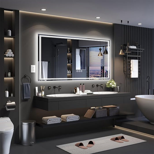 72x36 Inch LED Bathroom Mirror with Frontlit & BacklitοΌIndependent ControlοΌ, Lighted Mirror for Bathroom Wall with 3-Color Dimmable & Anti-Fog, Vanity Mirror with Lights