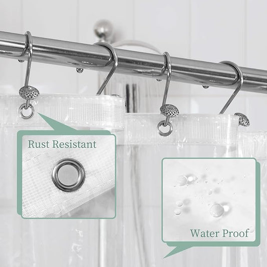 Extra Long Shower Curtain Liner 96" Length, Clear, 72x96 | 3 Bottom Magnets, Ceiling to Floor XL PEVA Plastic Shower Curtain for Bathroom, Lightweight & Waterproof, 72 x 96 Inches