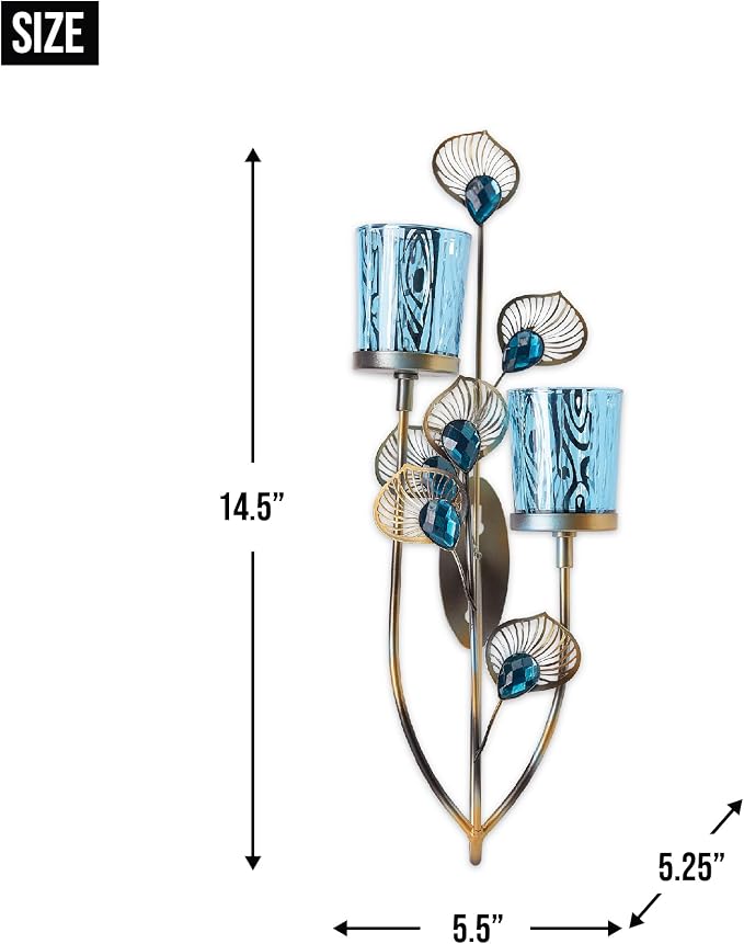 Exotic Peacock Plume Wall Sconce