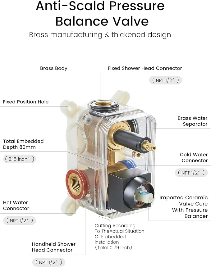 Homevacious Shower System Oil Rubbed Bronze Rainfall Shower Head Faucet | 10 Inch with Handheld Spray Mixer Wall Mounted Bathroom Combo Set Rough-in Valve Body Trim Included