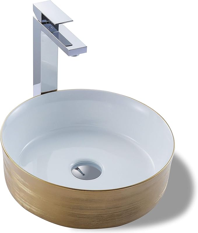 Fine Fixtures LUXURY VESSEL ROUND 15 X 15 BRUSHED GOLD