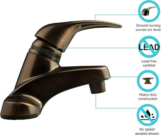 Dura Faucet DF-PL100-ORB RV Single Lever Bathroom Faucet (Oil-Rubbed Bronze Plating Over ABS Plastic)