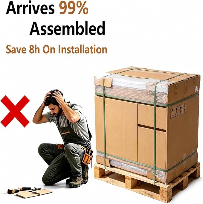 64" Bathroom Vanity with Sink, Modern Floating Bathroom Vanity, with Smart LED Defog Mirror, Plywood Storage Cabinet Soft Closing 2 Large Doors & 3 Drawers, Fully Pre-Assembled, Dressing Table
