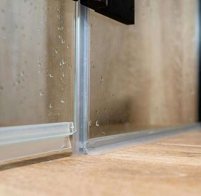Prime-Line M 6258 Frameless Shower Door Bottom Seal for 3/8 in. Thick Glass Doors – Stop Shower Leaks and Create a Water Barrier, 36 in., Clear Vinyl (Single Pack) (Pack of 2)
