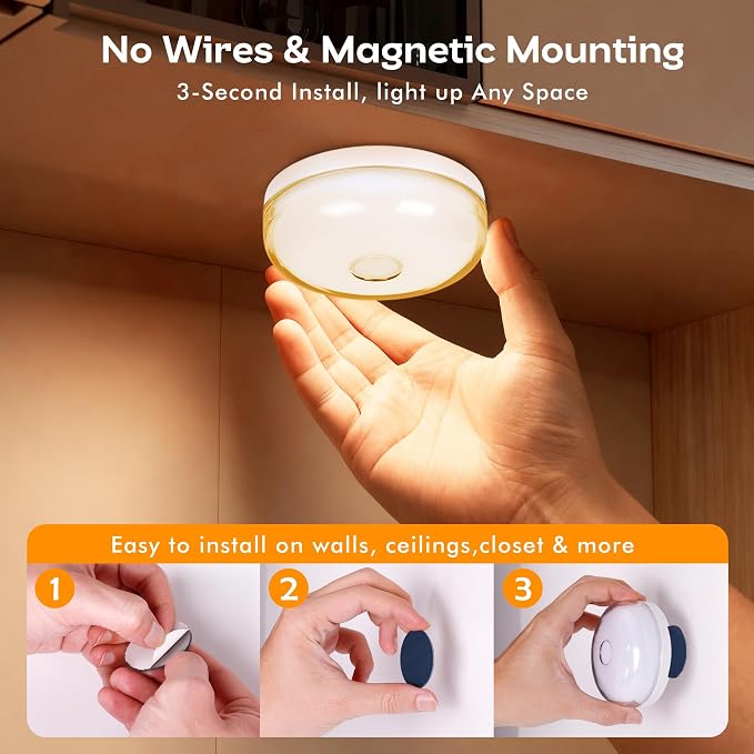 Waterproof Shower Light 2 Pack, 15 Color Rechargeable LED with Remote Timer | Wireless Shower Light with Dimmable & Timer for Shower, Magnetic LED Ceiling Light for Bathroom Shower Closet Bedroom