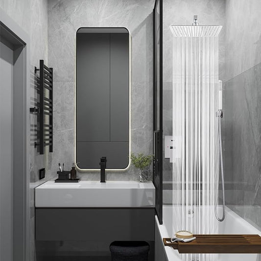 Midanya Shower Faucet Set with Handheld Sprayer,16 Inch,Polish Chrome | Rough-in Shower Valve and Trim Kit Included,Square Rain Head,Wall Mount Shower System,All Metal,Bathroom