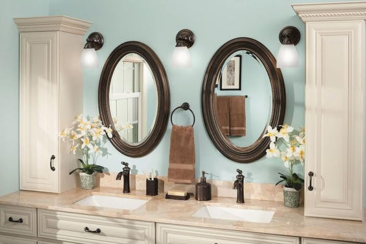 Moen YB2261ORB Brantford 1-Light Dual-Mount Bath Bathroom Vanity Fixture with Frosted Glass, Oil Rubbed Bronze