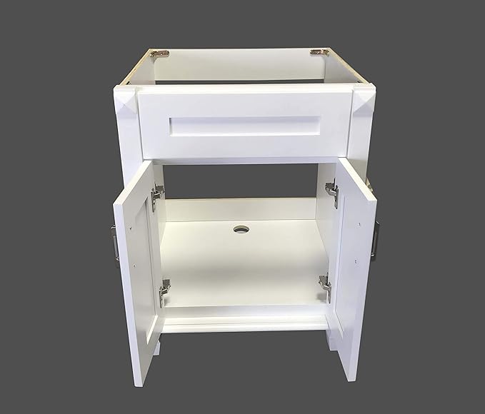 New white shaker Single-sink Bathroom Vanity Base Cabinet 24" W x 21"D x 32" H