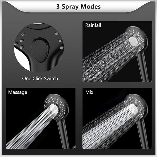 FEELSO Filtered Shower Head with Handheld, High Pressure Shower Filter Head | 15 Stage Water Softener Filters for Hard Water, Remove Chlorine & Harmful Substance, 3 Spray Mode Showerhead, Hose & Bracket
