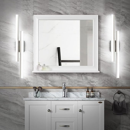 PRESDE 32 Inch LED Bathroom Vanity Light Bar, Modern Brushed Nickel Wall Lighting Fixture Over Mirror 3CCT