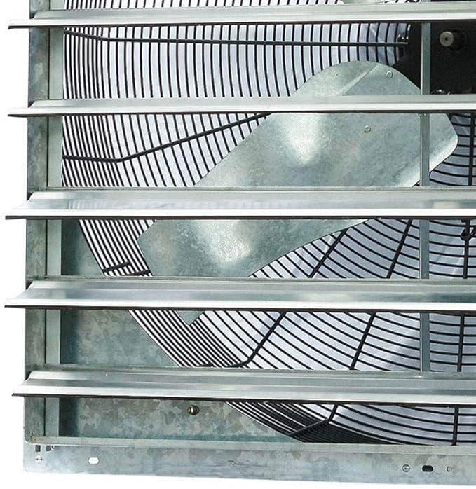 Iliving - 36" Wall Mounted Shutter Exhaust Fan - Automatic Shutter - Single Speed - Vent Fan For Home Attic, Shed, or Garage Ventilation, 6128 CFM, 9000 SQF Coverage Area, Silver (ILG8SF36S)