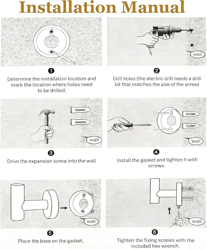 5-Pieces Wall Mount Bathroom Hardware Set,22in Brushed Gold Towel Bar Set | Stainless Steel Waterproof Bathroom Accessories Set, Toilet Paper Holder with Shelf,Towel Ring,Coat Hook,Round