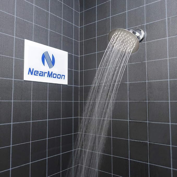 NearMoon Rain Shower Head, Ultra-Thin Design-Pressure Boosting, Awesome Some Experience, High Flow Stainless Steel Rainfall Head (6 Inch,Brushed Nickel)