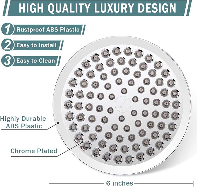 Filtered Shower Head with Handheld, High Pressure Rainfall Shower Head | Filter for Hard Water, Removes Chlorine & Impurities, 60'' Hose, Adjustable Holder, Chrome Finish (Silver)