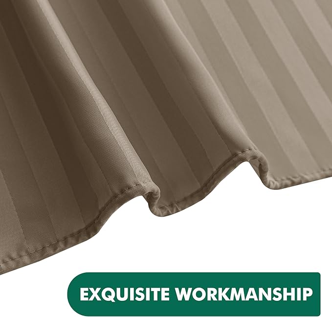 Fabric Shower Curtain Liner 72x72 Inch-Standard Size Cloth Shower Liners | Striped Taupe Hotel Quality Water Resistant Shower Liners for Bathroom-Machine Washable Polyester Bath Curtain Apartment Home