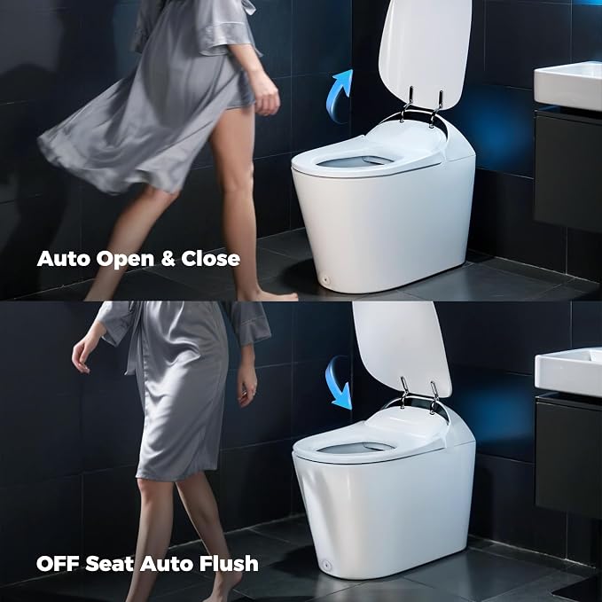 Smart Toilet with Bidet built in, Bidet Toilet with Water Filtration | Nano Self-Cleaning Glaze, Pump assisted, Auto Deodorizer, Blackout Flush, Auto Open/Close/Flush, ADA Comfort Height,MAP1000