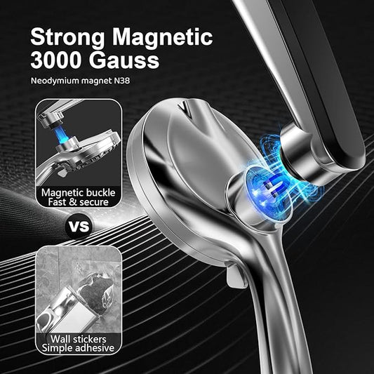 Rain Shower Head with filtered Handheld High Pressure rainfall Shower Heads with Handheld Spray Combo Adjustable one-piece stand daul shower head Built-in Magnetic Docking and Power Jets | Dual shower heads; one-piece bracket adjusts height and angle; ...