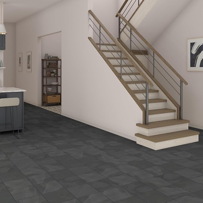 Daltile Natural Stone Slate 12" x 12" in Natural Cleft Brazil Black (6 PC per Carton) (5.82 SQFT per Carton)
