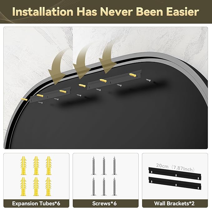 Brightify Gold Oval Mirror for Wall, 30x48 Metal Framed Bathroom Vanity Mirrors Gold, Modern Large Mirror for Bedroom Living Room Wall Decorative Hang Vertical and Horizontal